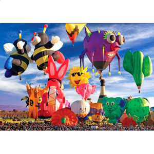 Colorluxe: Funky Shapes Hot Air Balloons at Albuquerque Festival