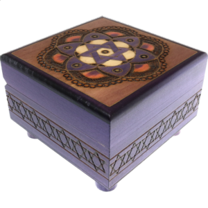 Star of David & Flower Secret Box – Purple
