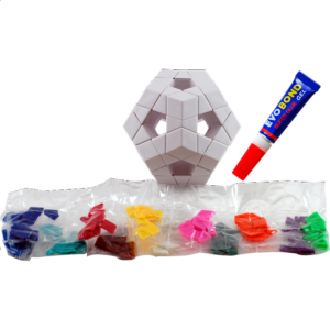 DIY 12 Color Tiled Holey Megamix – white body with glue