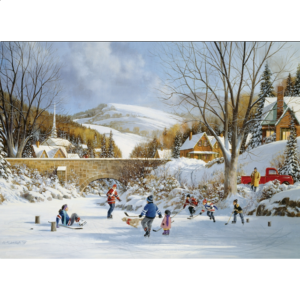 Hockey On Frozen Lake