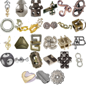 Levels 1-3: a set of 31 Hanayama Metal Puzzles