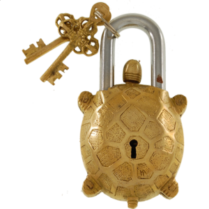 Brass Tortoise Trick Puzzle Padlock