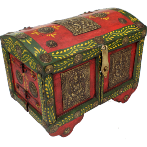 Half Round Jewelry Puzzle Box – Colored Design #2