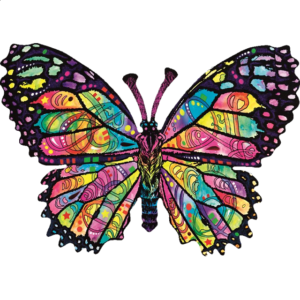Stained Glass Butterfly – Shaped Jigsaw Puzzle