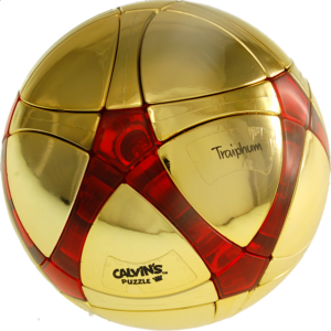Traiphum Megaminx Ball – Metallized Gold embedded Clear Jade Red