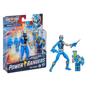 Power Rangers Dino Fury Blue Ranger 6-Inch Action Figure, Not Mint