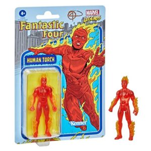 Marvel Legends Retro 375 Collection Fantastic 4 Human Torch 3 3/4-Inch Action Figure, Not Mint