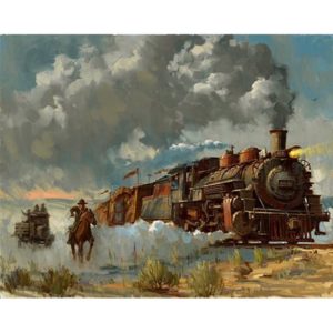 Indiana Jones Chasing the Iron Horse David Tutwiler Canvas
