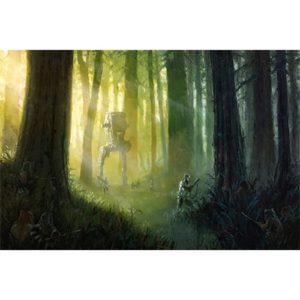 Star Wars Patrolling the Endor Moon Canvas Giclee Art Print