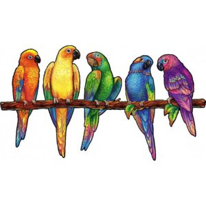 Playful Parrots – Shaped Wooden Jigsaw