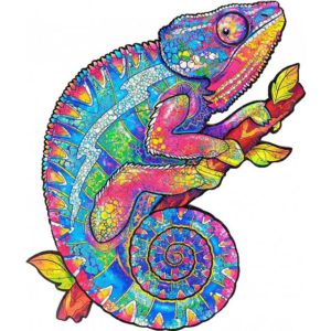 Iridescent Chameleon – Shaped Wooden Jigsaw