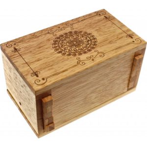 Secret Lock Box (Rubberwood) – Premium with Mandala Artwork