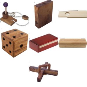 .Level 5 and 6 – a set of 7 wood puzzles